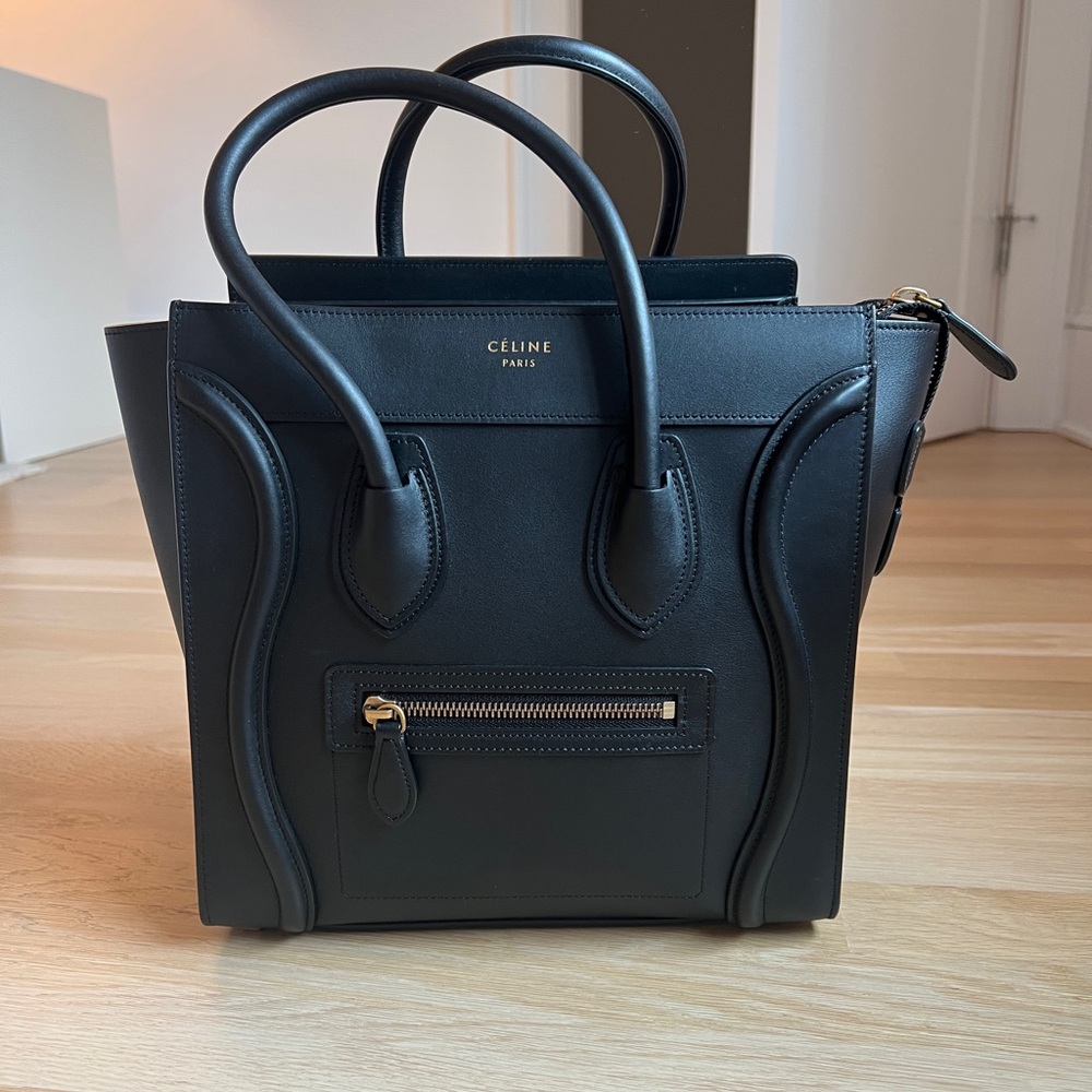 Celine micro Luggage tote black